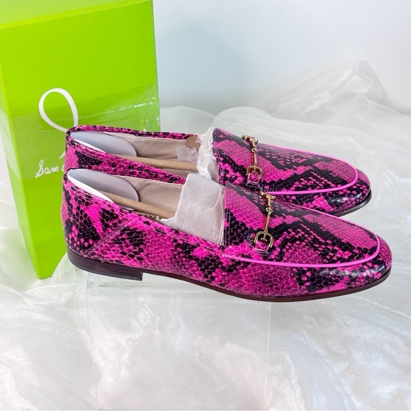 Sam Edelman Women's Loraine loafers in a Pink Snakeskin Print! Size 8 - Picture 3 of 6